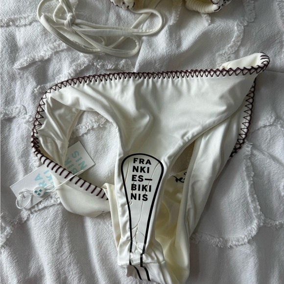 Frankie’s Bikinis - Sawyer Embroidered Cheeky Bikini Bottom in Sea Fairy - S - Picture 5 of 6